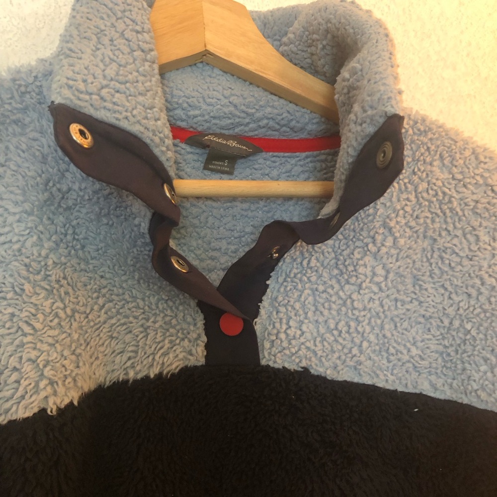 L.L. Bean Colorblock Quarter Button Fleece